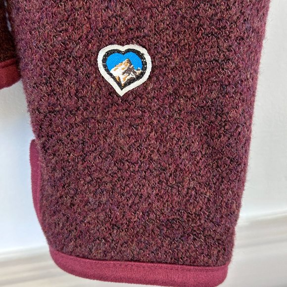 Kuhl Jacket Womens MEDIUM Maroon Alpaca Fleece Long Sleeve Full Zip Thumbholes - Picture 4 of 9